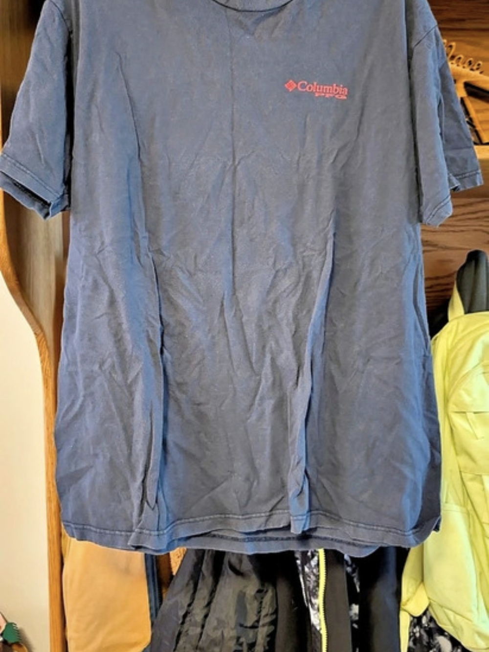 Columbia PFG Triangle Logo T-Shirt Blue. Xl
